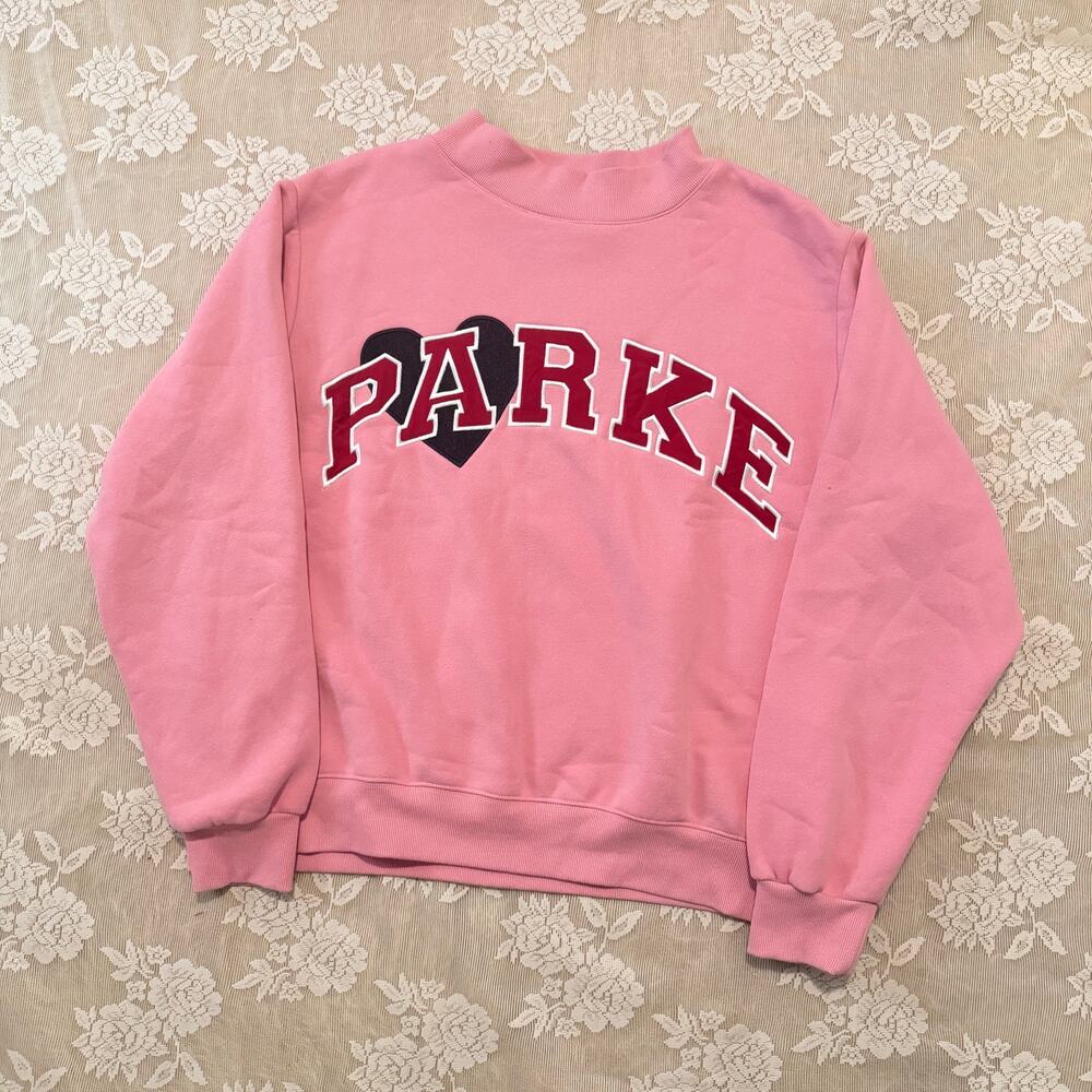 Parke Pink Varsity Heart Sweatshirt Size L/XL